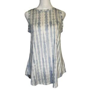 Athleta light blue & white tie-dye loose fit tank top size S